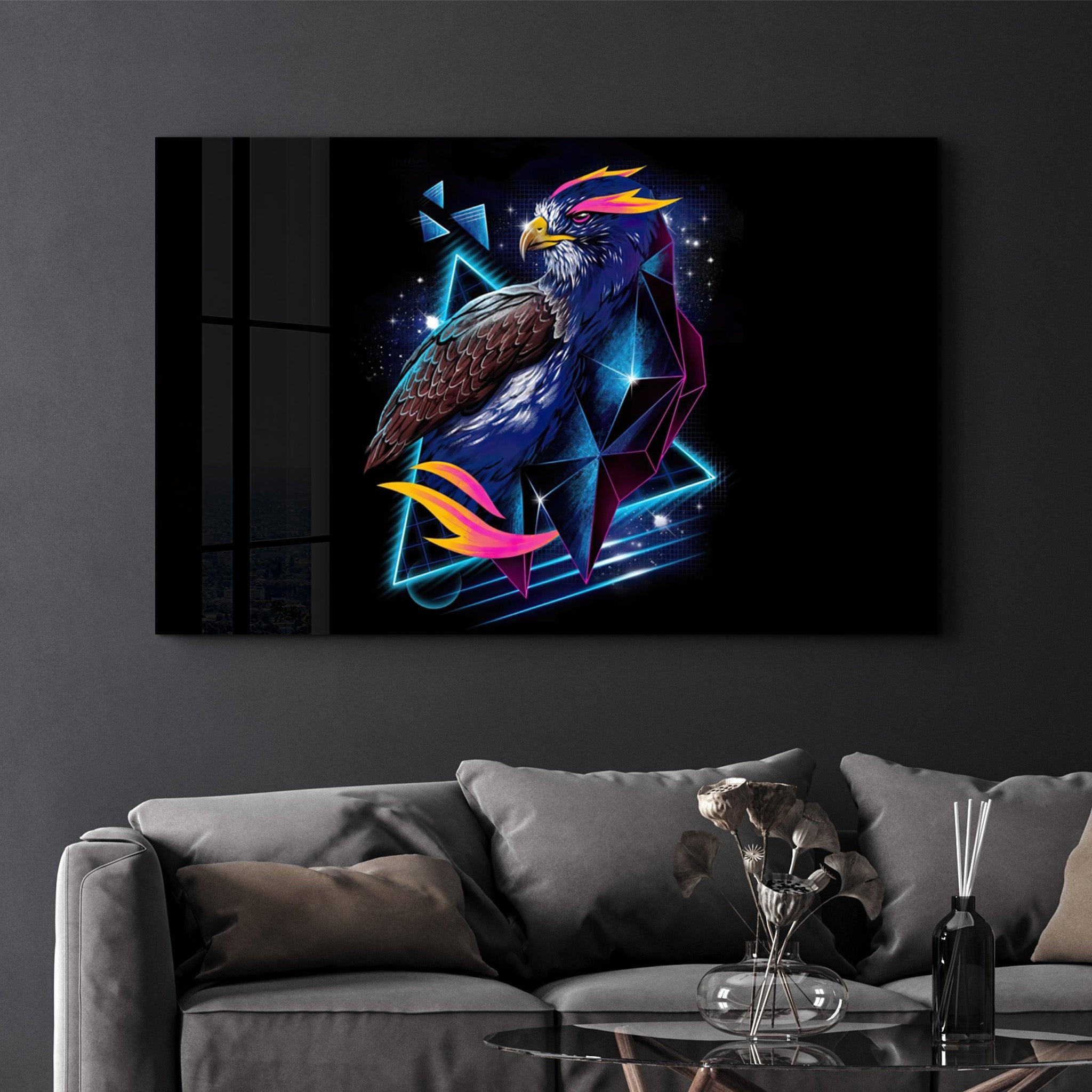 Falcon Neo | Glass Wall Art - Artdesigna