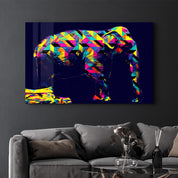 Colormix Elephant | Glass Wall Art - Artdesigna