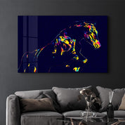 Colormix Horse | Glass Wall Art - Artdesigna