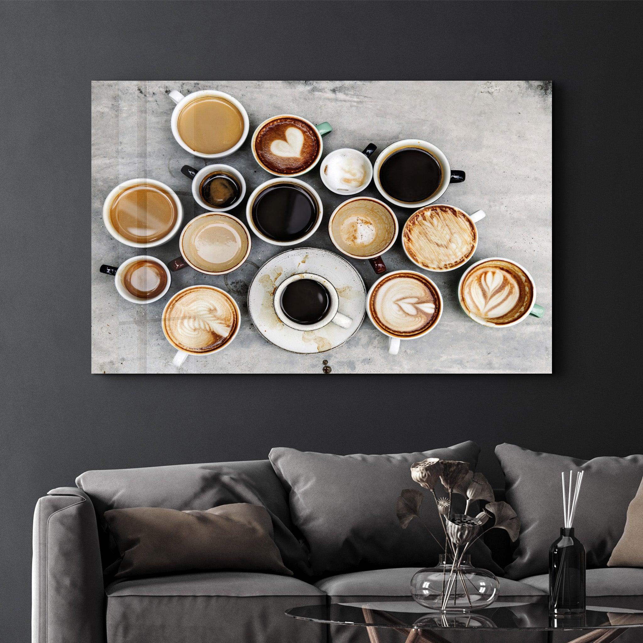 Art From Coffee Mugs | Glass Wall Art - Artdesigna