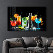 Cocktails Feast | Glass Wall Art - Artdesigna