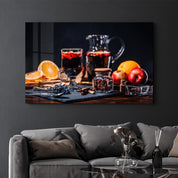 A Hot Red Wine | Glass Wall Art - Artdesigna