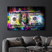 Benjamin The Hundred Bucks | Glass Wall Art - Artdesigna