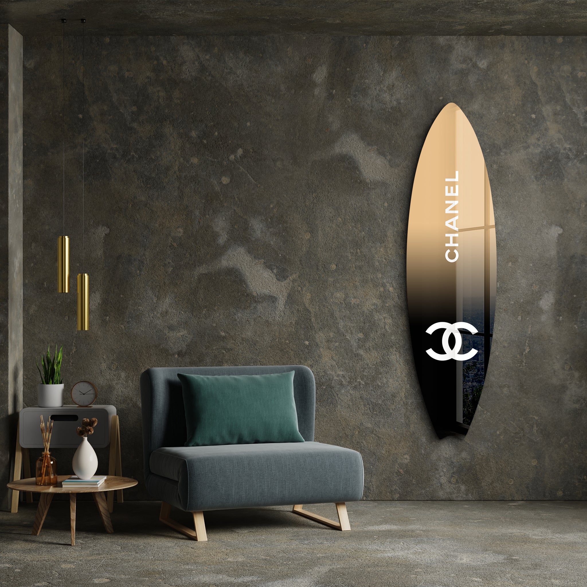 Iconic CC | Surfboard Glass Wall Art