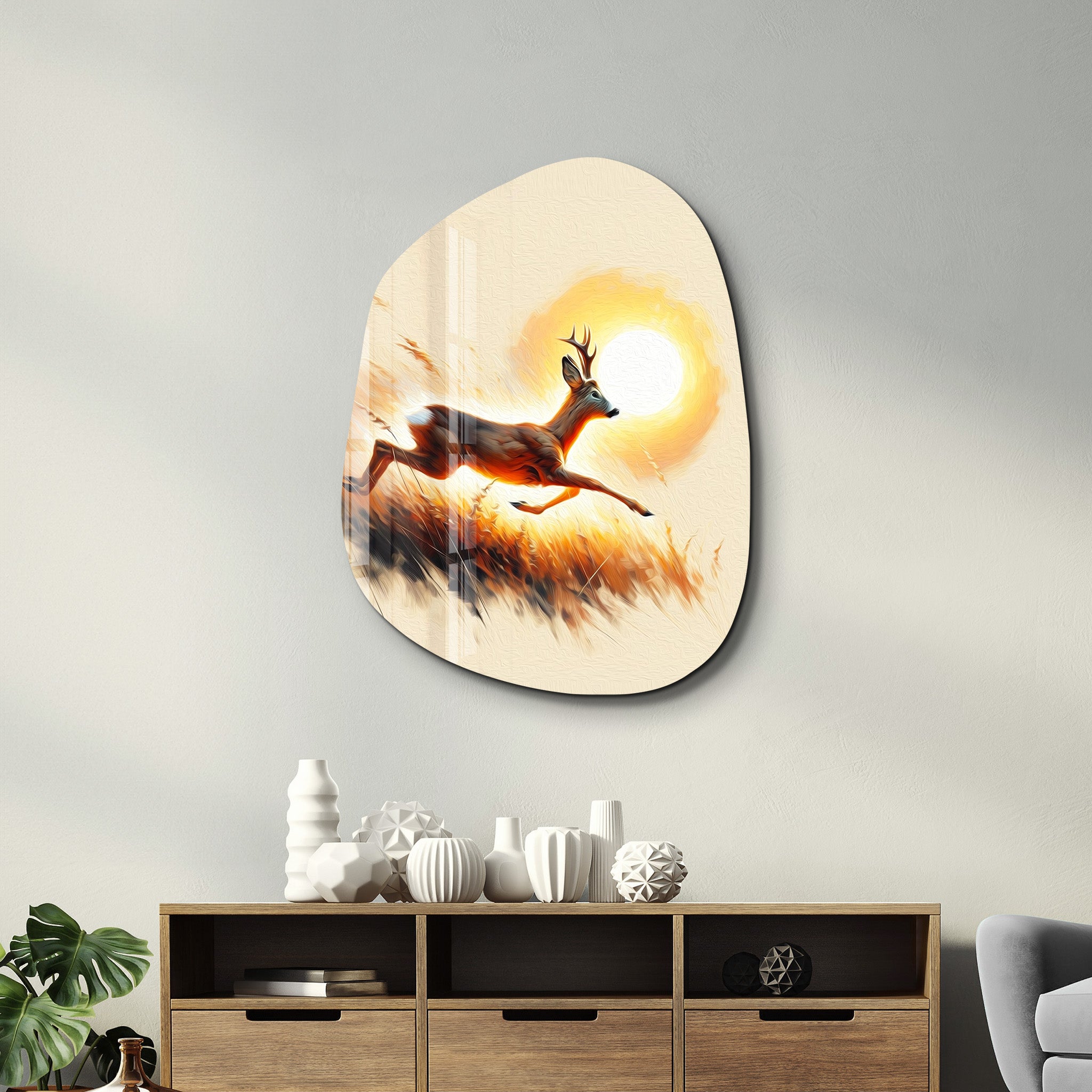 Golden Escape – Amorphous Glass Wall Art