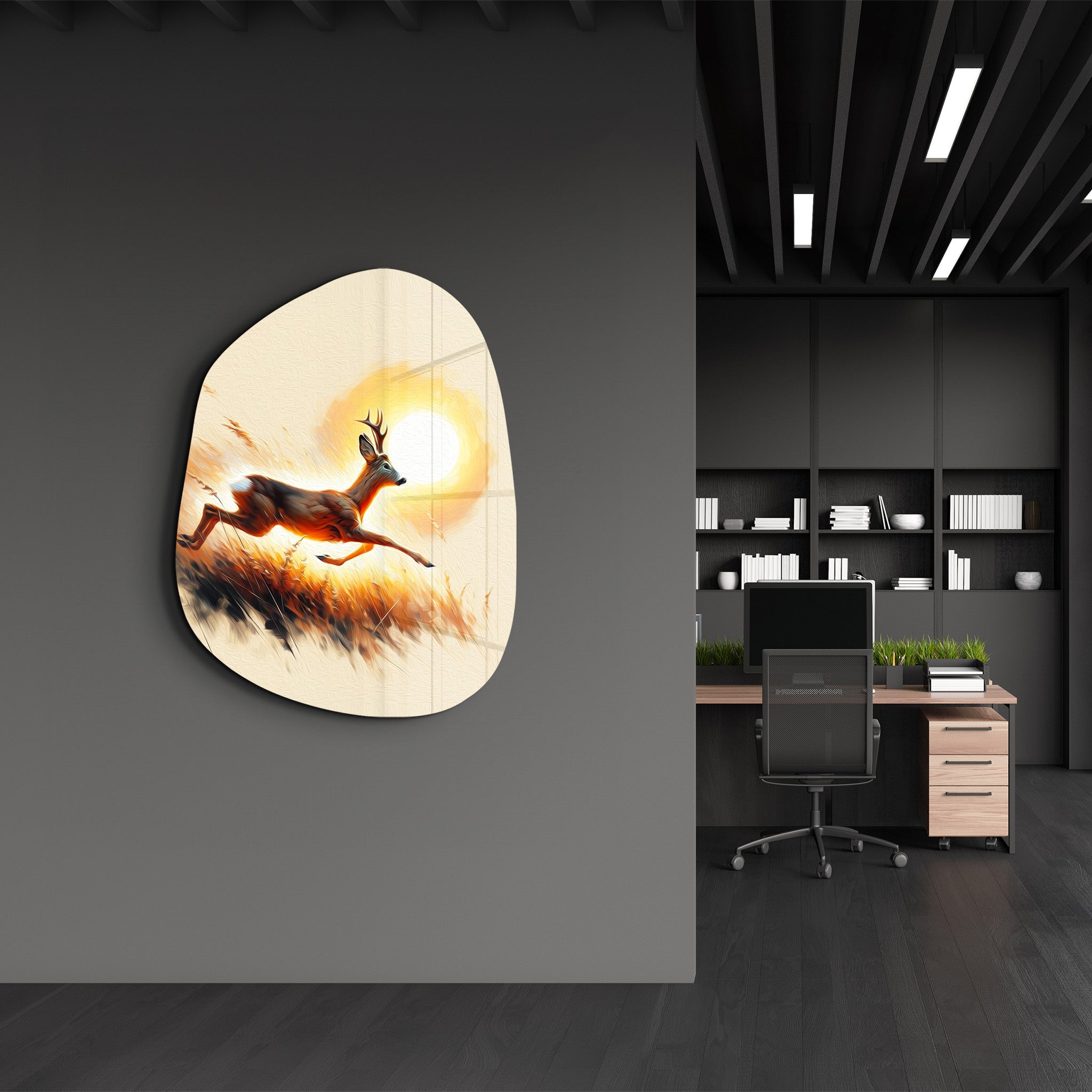 Golden Escape – Amorphous Glass Wall Art