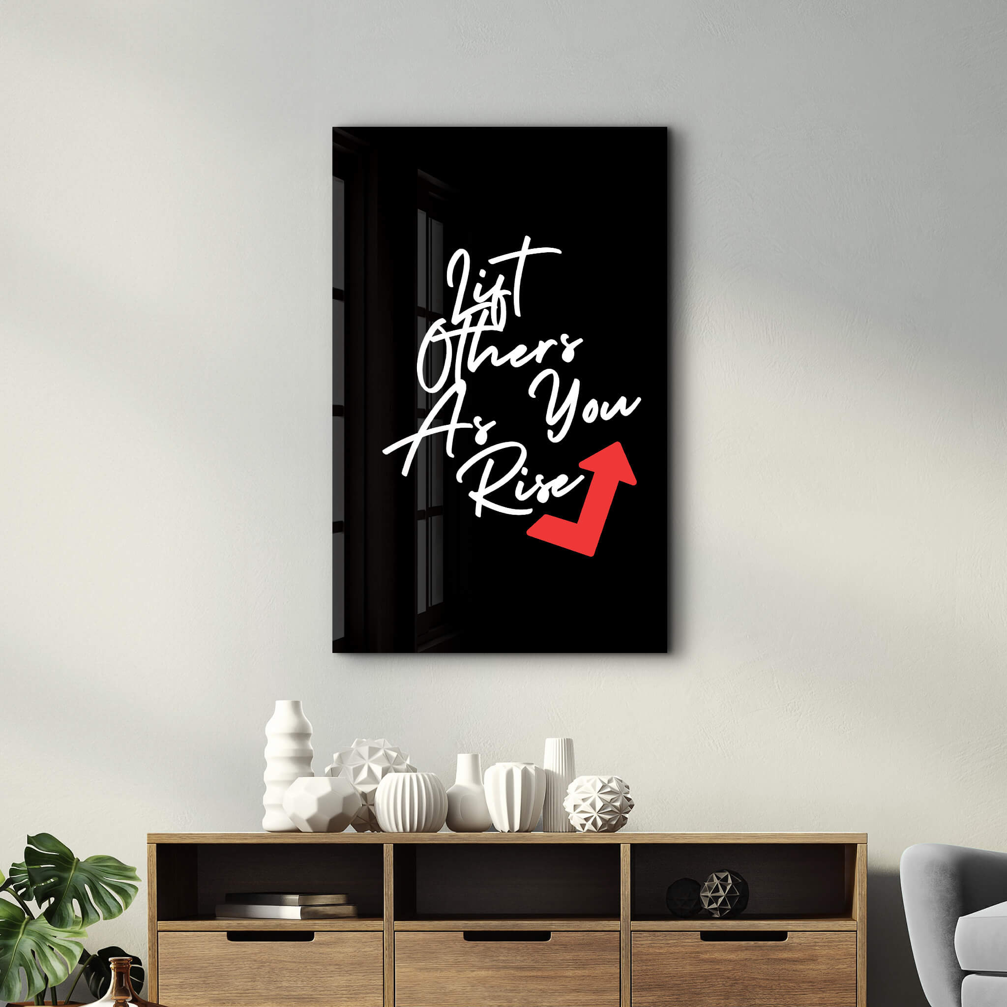 Lift Others As You Rise | Motivational Collection Glass Wall Art
