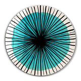 Blue Burst – Round Glass Wall Art
