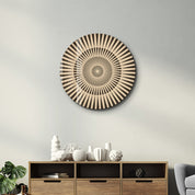 Desert Bloom - Round Glass Wall Art