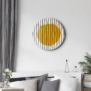 Golden Core – Round Glass Wall Art