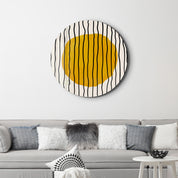 Golden Core – Round Glass Wall Art