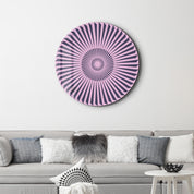 Lavender Burst – Round Glass Wall Art