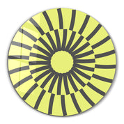 Lemon Pulse – Round Glass Wall Art