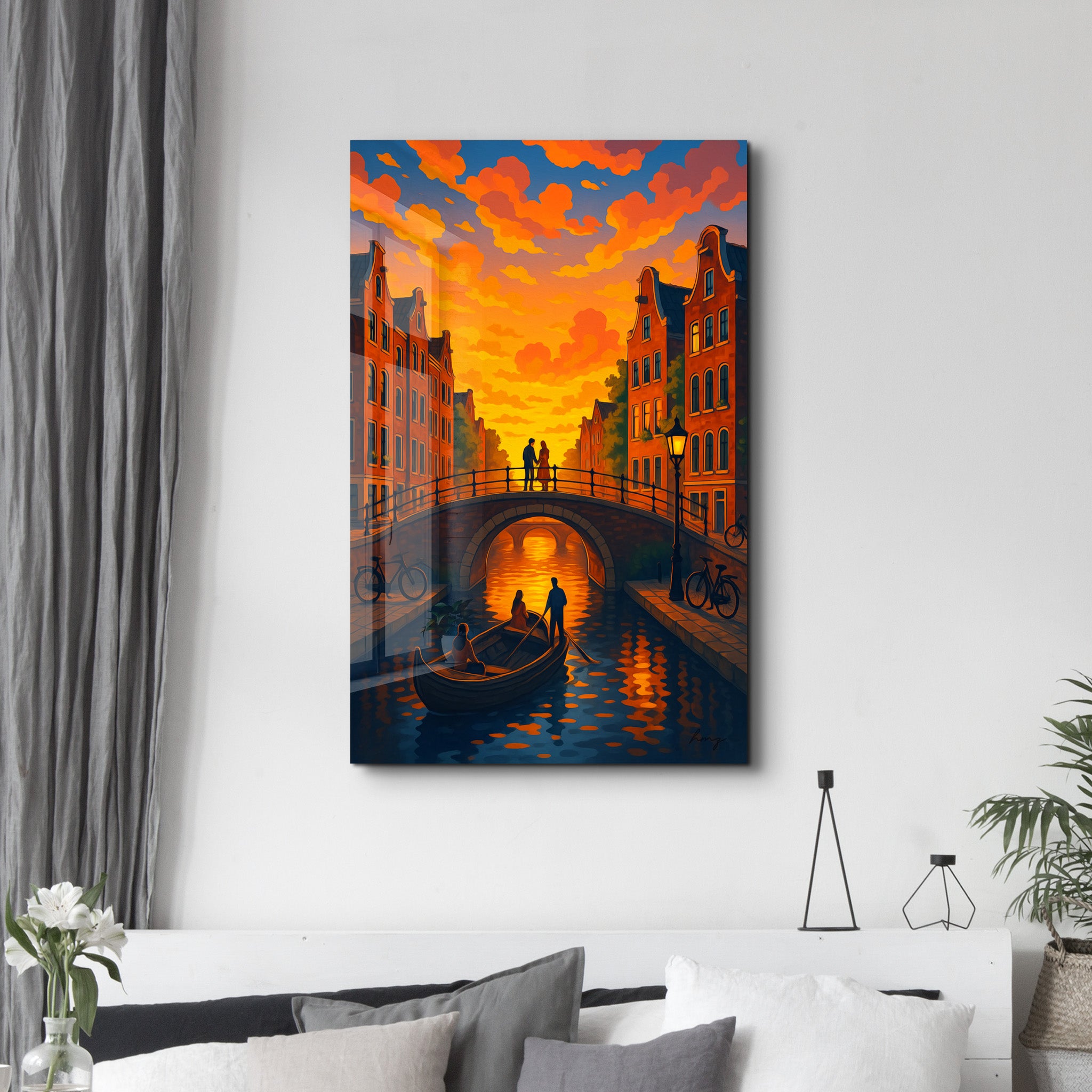 Amsterdam Glow – Glass Wall Art by HMZ