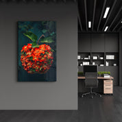 Apple Flowers - Contemporary Glass Wall Art - Artdesigna