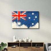 Australian Flag Splash - Glass Wall Art