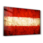 Austria Flag Splash - Glass Wall Art