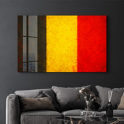 Belgium Flag Splash - Glass Wall Art