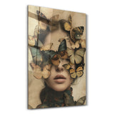 Butterflies on my Head | Glass Wall Art