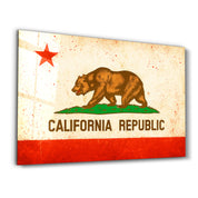 California Flag Splash - Glass Wall Art