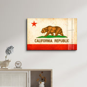 California Flag Splash - Glass Wall Art
