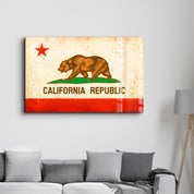 California Flag Splash - Glass Wall Art