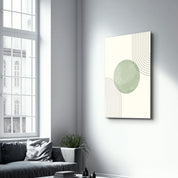 Center Focus with Curved Lines - Glass Wall Art