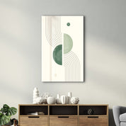Curved Motion with Layered Circles - Glass Wall Art