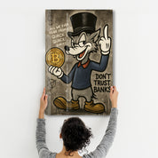 Don’t Trust Banks - Crypto Rebel Glass Wall Art