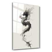 Dragon's Celestial Coil - Glass Wall Art