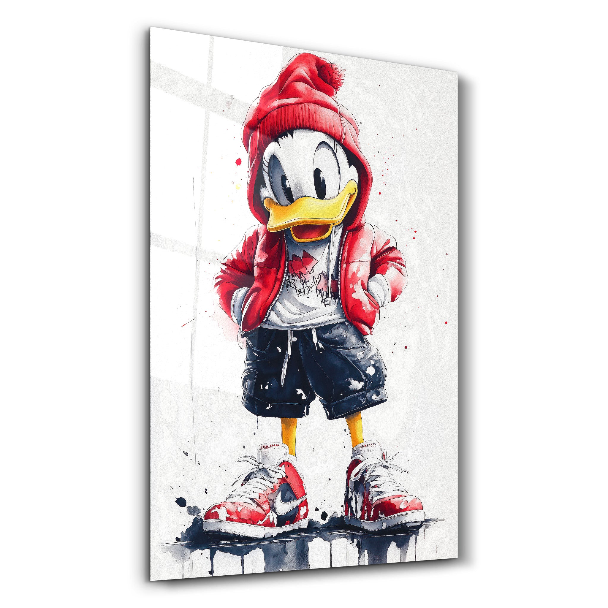 Duck Hustle Mode - Glass Wall Art