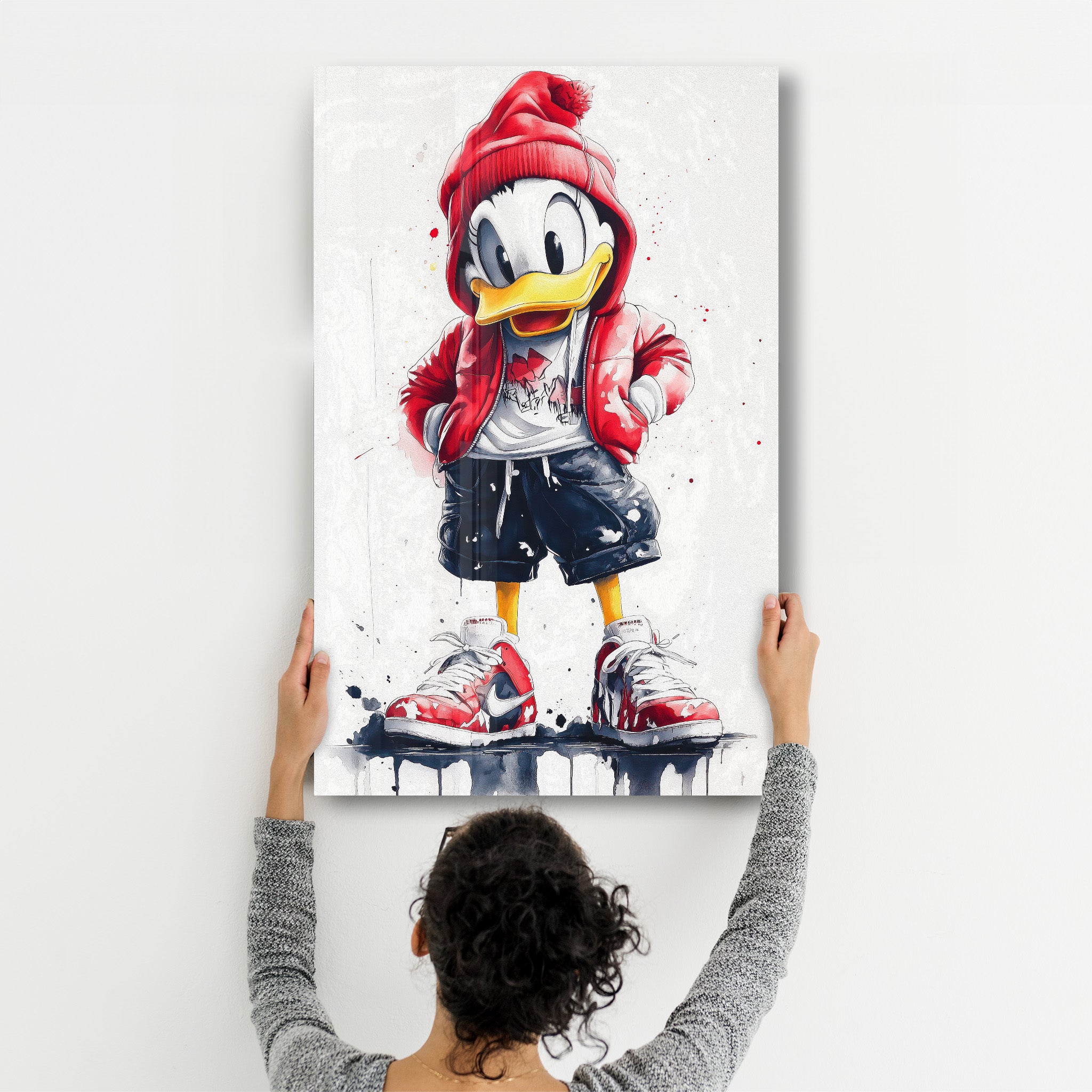 Duck Hustle Mode - Glass Wall Art