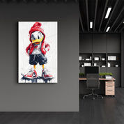 Duck Hustle Mode - Glass Wall Art