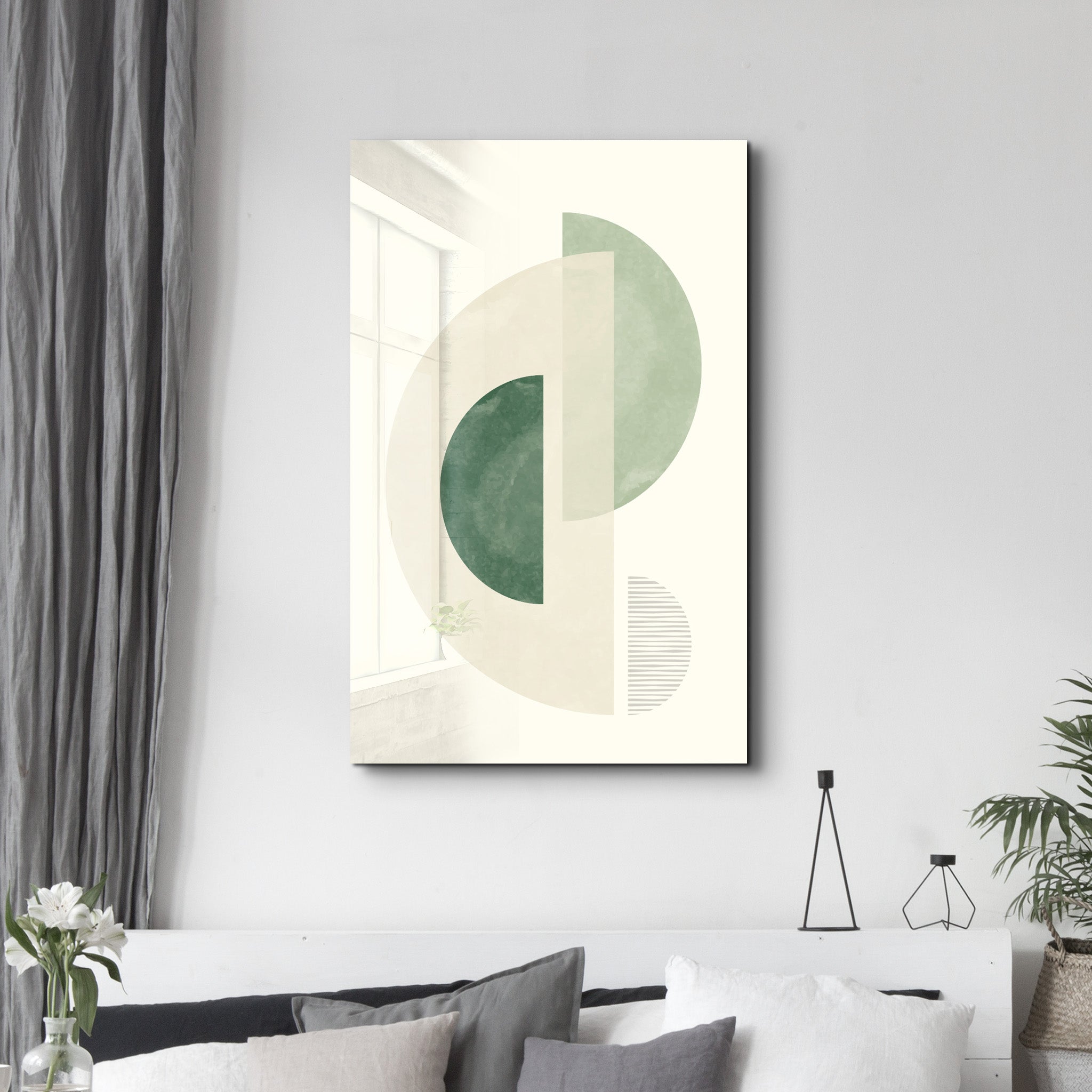 Geometric Flow Minimal Design - Glass Wall Art