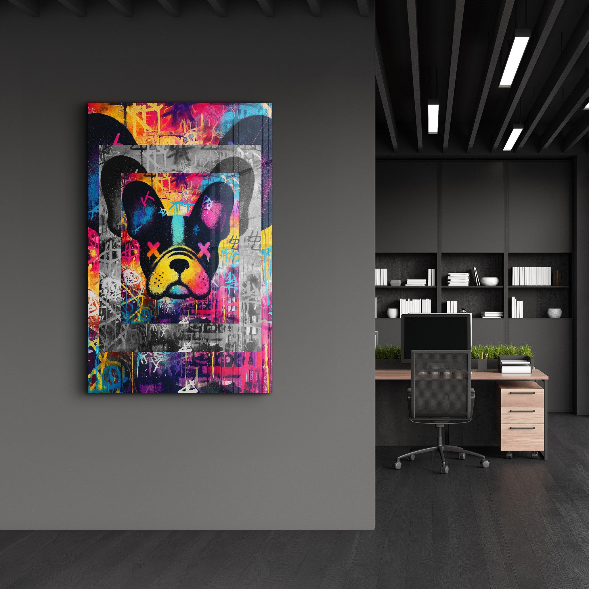 Graffiti Pup Pop – Glass Wall Art