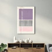 Lavender & Blush Abstract Blocks - Glass Wall Art