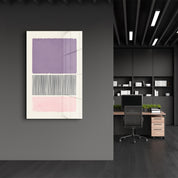 Lavender & Blush Abstract Blocks - Glass Wall Art
