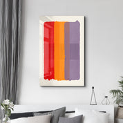 Layered Strokes in Bold Hues - Glass Wall Art