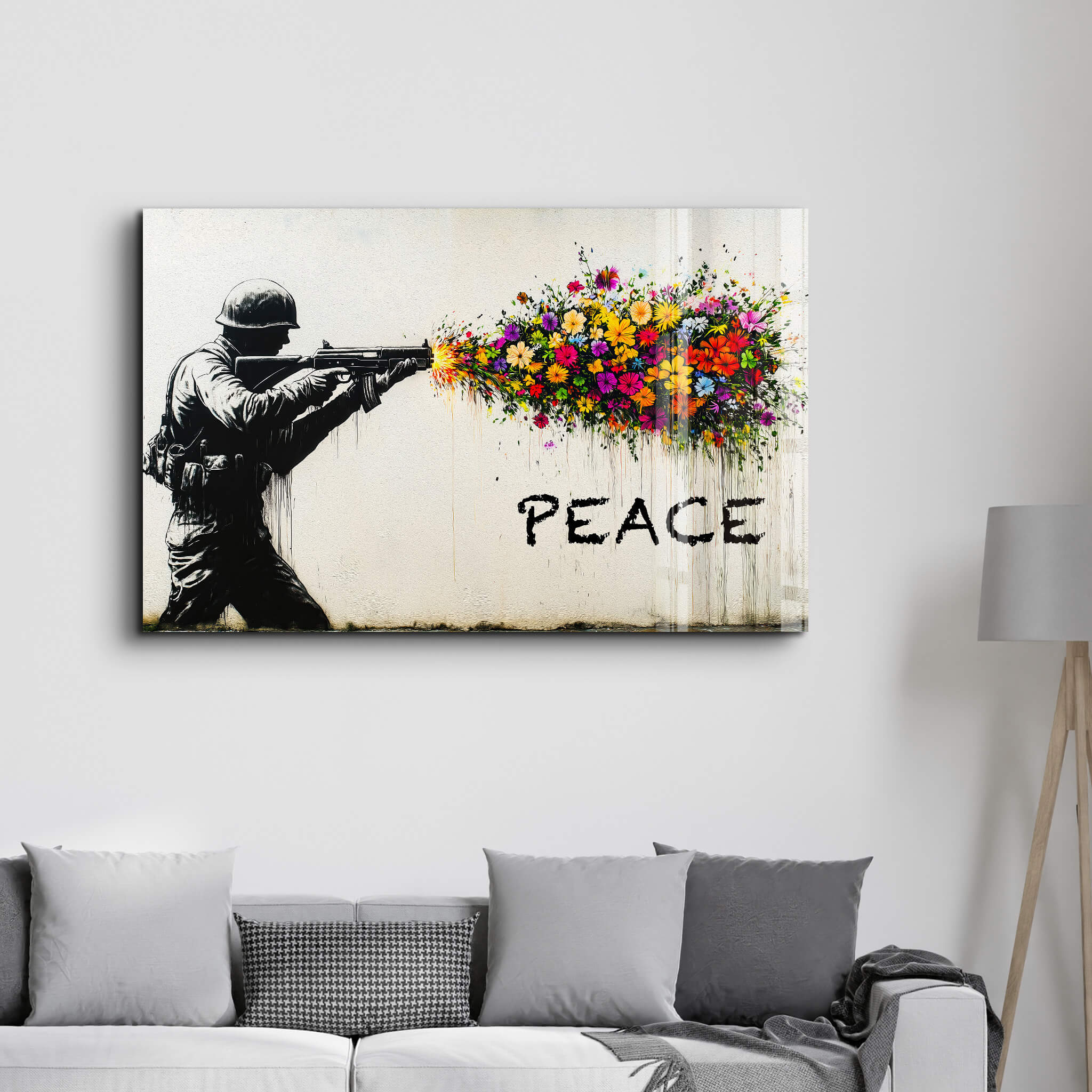 Loaded with Peace - Glass Wall Art