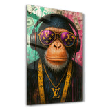 LV Ape Mode Luxury Primate | Glass Wall Art