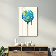 Melting Earth - Surreal Pop Glass Wall Art