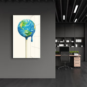 Melting Earth - Surreal Pop Glass Wall Art