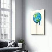 Melting Earth - Surreal Pop Glass Wall Art