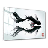 Mirror Currents Dual Koi Fish in Harmony | Glass Wall Art