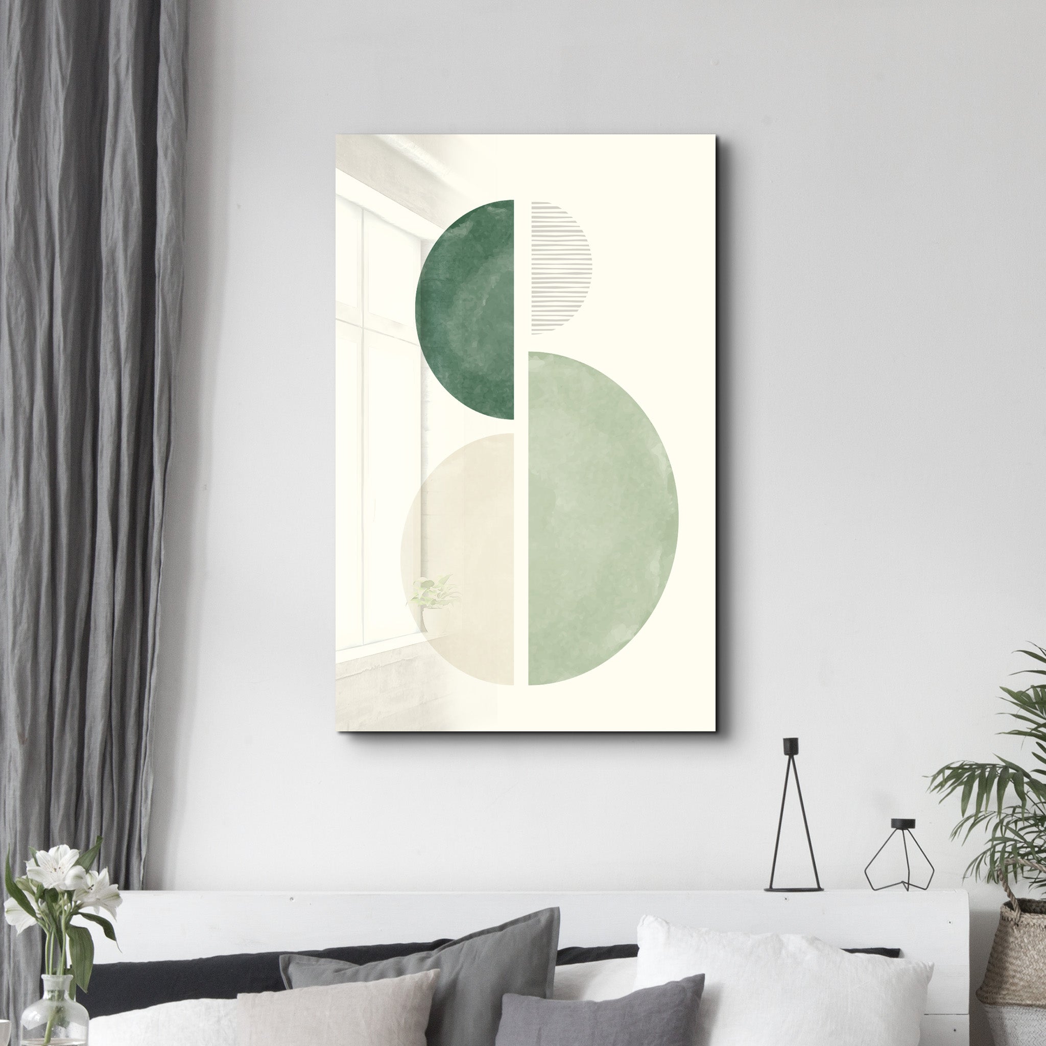Modern Harmony Circle Composition - Glass Wall Art