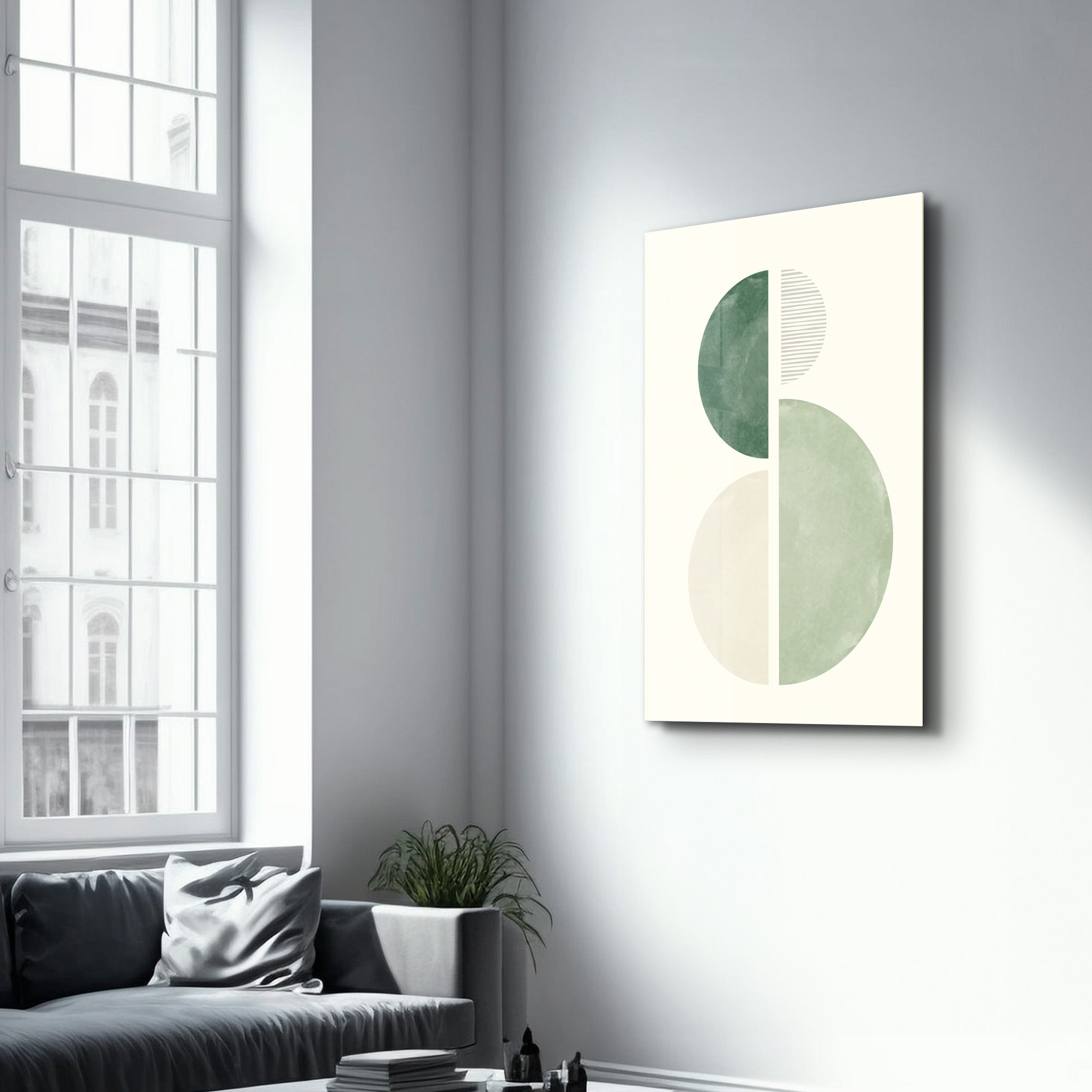 Modern Harmony Circle Composition - Glass Wall Art