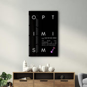 Artdesigna glass wall art titled "Optimism" featuring vibrant, colorful glass design for modern home decor.