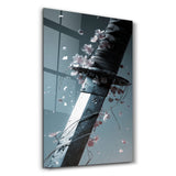 Petals & Steel | Glass Wall Art