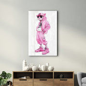 Pink Power Panther - Glass Wall Art