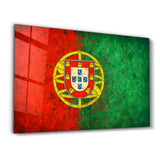 Portugal Flag Splash - Glass Wall Art